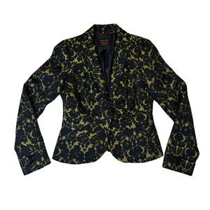 Banana Republic L'Wren Scott Collection Blazer Size 8 Yellow Black Lace Floral J